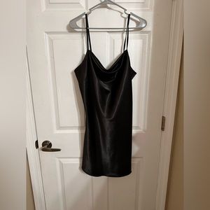 Bebe cowl neck satin dress